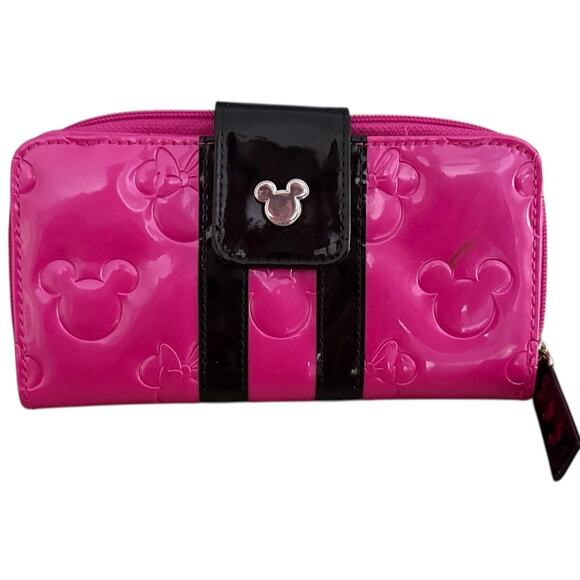 Disney Loungefly Pink Minnie Loves Mickey Embossed Zip Wallet Excellent - Picture 4 of 5